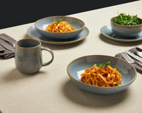 4x Person Reactive Glaze Stoneware Dinner Set (Various Colours)