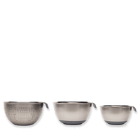 3pc Colander & Mixing Bowl Set & 3pc Glass Storage Set