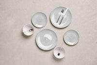4x Person Stoneware Dinner Set (Grey & Green)