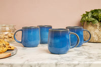 4x Person Reactive Glaze Stoneware Dinner Set (Various Colours)