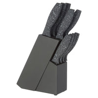 Oslo 9pc Grey Speckled Knife Set with Block