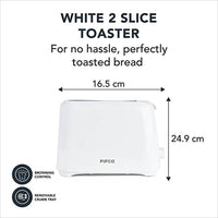 2 Slice Toaster - White