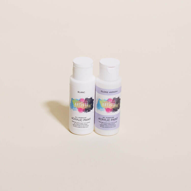 Clear Varnish & White Acrylic Paint