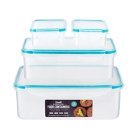 4pc Food Storage Containers Set Clip Lock