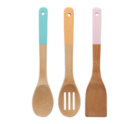 3pc Bamboo Kitchen Utensil Set - Pastel