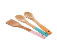 3pc Bamboo Kitchen Utensil Set - Pastel